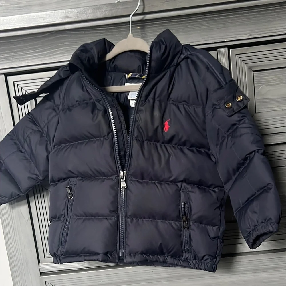 Polo by Ralph Lauren Navy Puffer Jacket with Red Pony